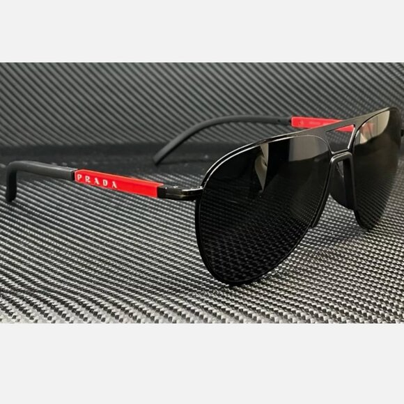 Prada Sunglasses Matte Black Men's Grey - Picture 3 of 4